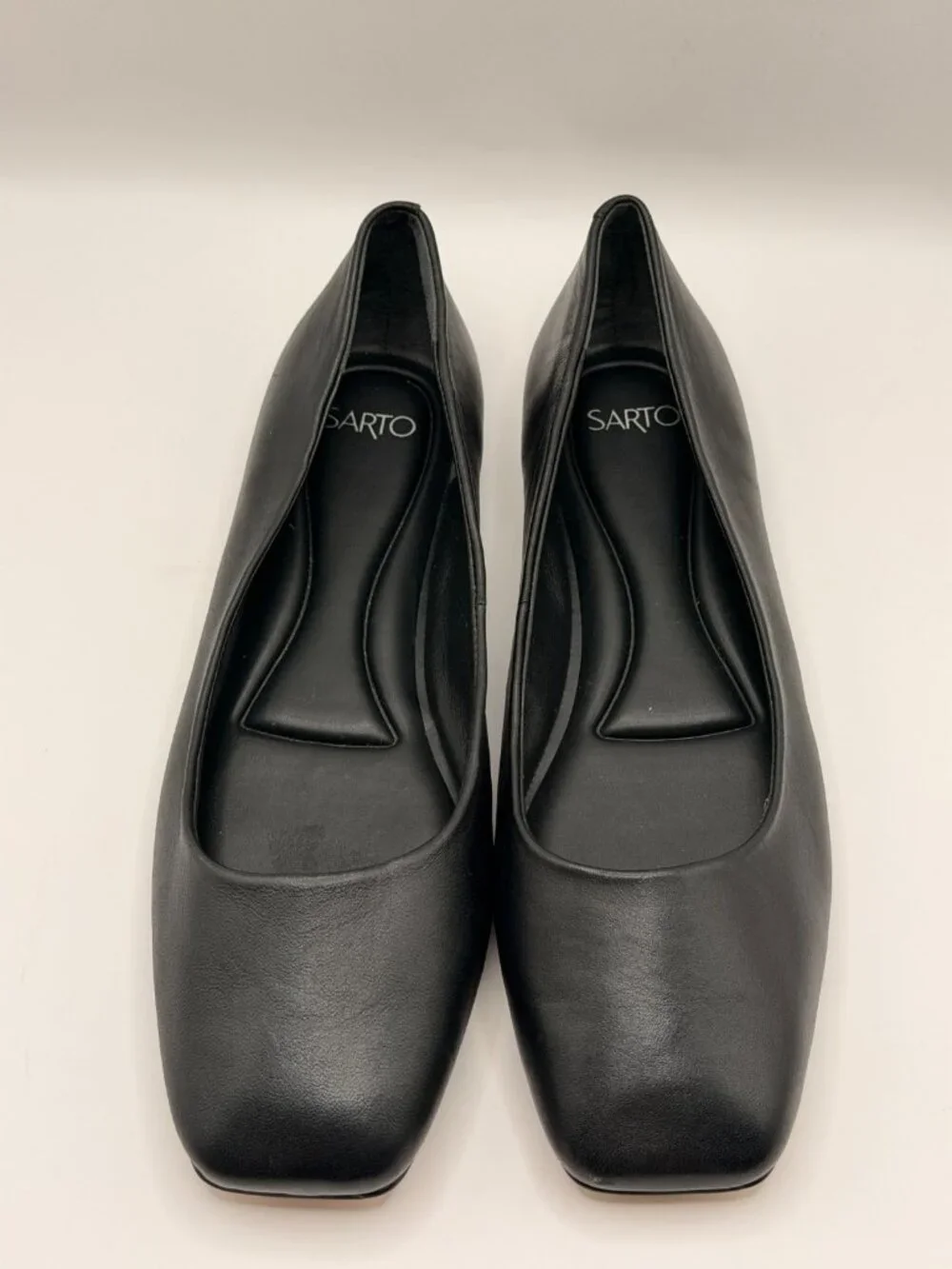 Franco Sarto Flxamaya Women's Black Leather Flexable Flat Sz 6.5